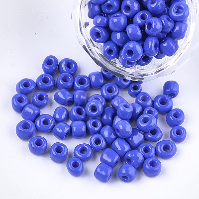 Baking Paint 3/0 Glass Seed Beads SEED-Q025-5mm-M21-1