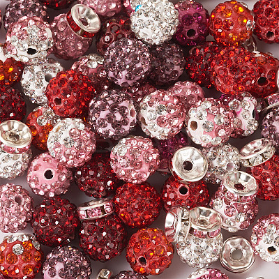 Valentine's Day DIY Polymer Clay Rhinestone & Glass Rhinestone Beads Findings Kits DIY-BT0001-65-1