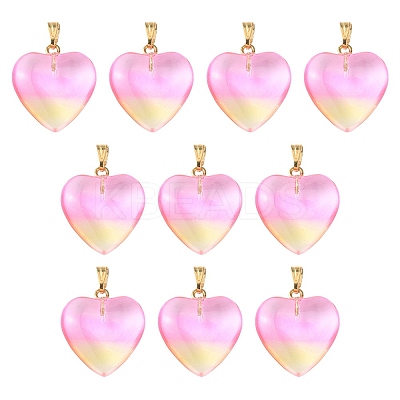 Two Tone Transparent Glass Pendants GLAA-YW0003-02D-1