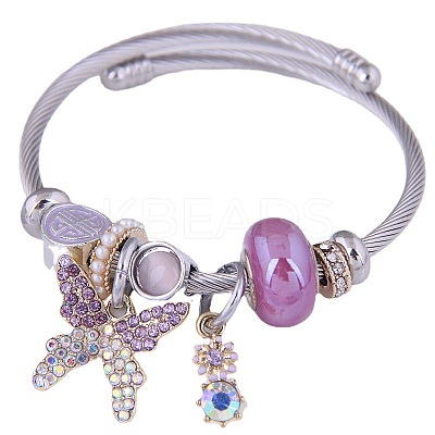 Adjustable Stainless Steel European Bangles FS-WG548C4-01-1