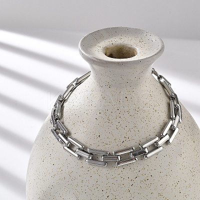 304 Stainless Steel Rectangle Link Chain Bracelets for Women Men BJEW-F488-30P-01-1