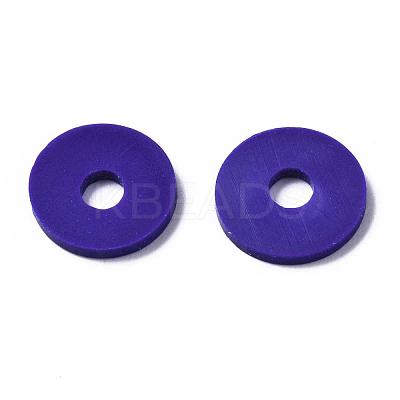 Flat Round Handmade Polymer Clay Beads CLAY-R067-10mm-09-1