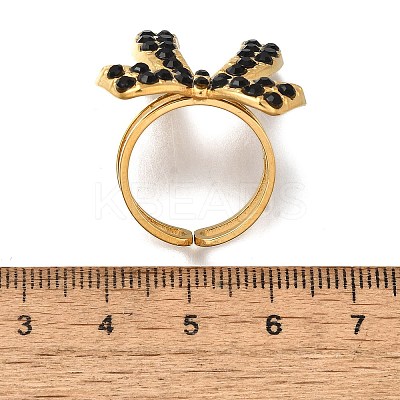 304 Stainless Steel Open Cuff Rings for Women RJEW-F178-01G-02-1