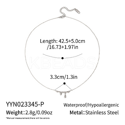 Minimalist 304 Stainless Steel Lava Shape Pendant Necklaces for Women EJ9264-2-1
