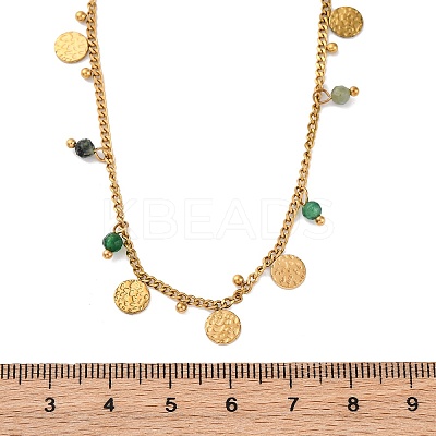 304 Stainless Steel Rhinestone Disc Bib Necklaces NJEW-U026-02G-1