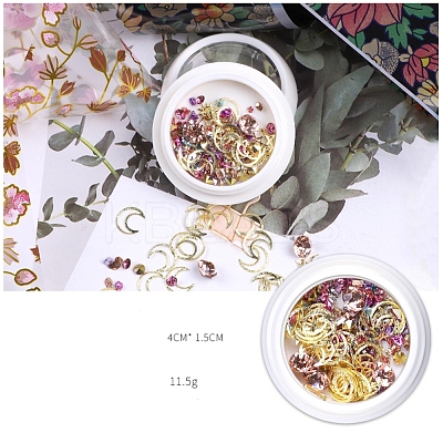 Aluminum Alloy Cabochons & Rhinestone MRMJ-WH0072-07-1
