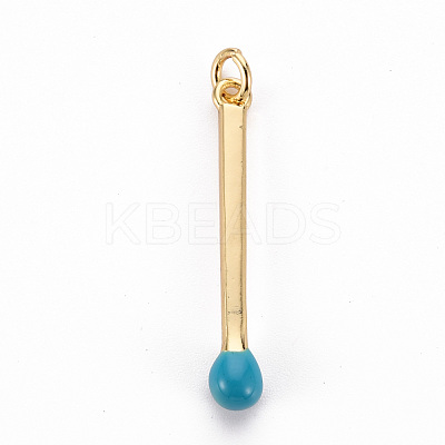 Brass Enamel Pendants KK-S362-032D-NR-1