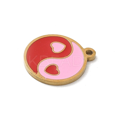 304 Stainless Steel Enamel Charms STAS-P388-19K-G-1