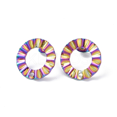 Ion Plating(IP) 304 Stainless Steel Stud Earring Finding EJEW-I285-21MC-1