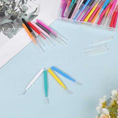 60Pcs 12 Colors Plastic Cleaning Brushes AJEW-CN0004-01-1