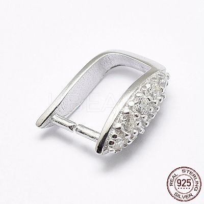 Anti-Tarnish Rhodium Plated 925 Sterling Silver Micro Pave Cubic Zirconia Pendant Bails X-STER-P034-21P-1