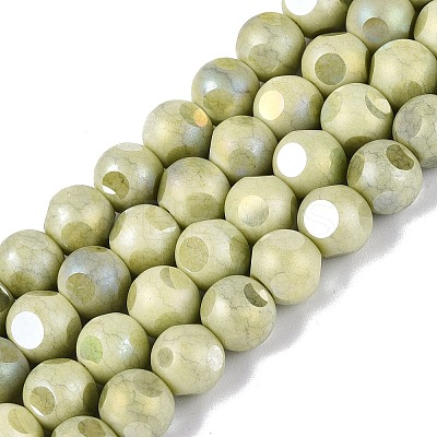 Ombre Effect Dyed Electroplate Opaque Glass Beads Strands EGLA-Q130-01A-10-1