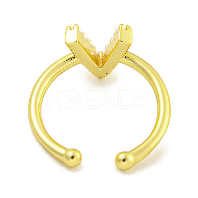 Rack Plating Brass Open Cuff Rings for Women RJEW-F162-01G-V-1
