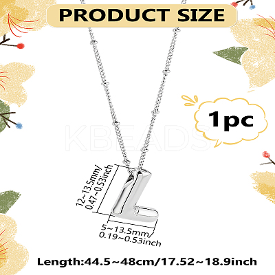 1pc Brass Chain with Alloy Letter Pendants Necklaces NJEW-LP0001-41L-P-1