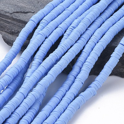 Flat Round Handmade Polymer Clay Beads CLAY-R067-6.0mm-32-1