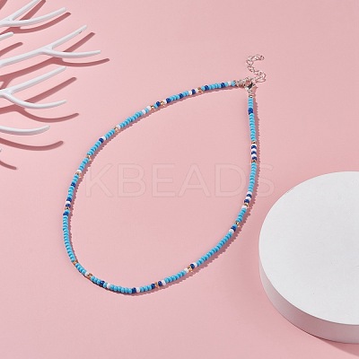 Glass Seed Beaded Necklace NJEW-JN03825-04-1