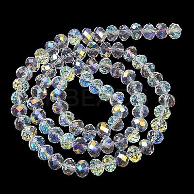 Electroplate Transparent Glass Beads Strands EGLA-A046-01C-21-1