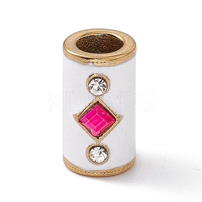 Golden Tone 304 Stainless Steel Cubic Zirconia European Beads STAS-E179-17G-01-1