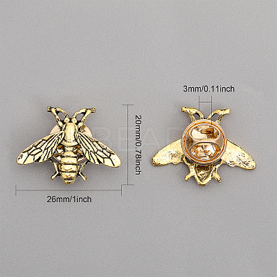 12Pcs Alloy Bees Lapel Pin JEWB-CA0001-36AG-1