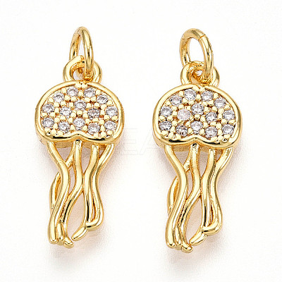Brass Micro Pave Cubic Zirconia Pendants KK-N257-12G-1