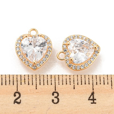 Brass Micro Pave Cubic Zirconia Charms KK-E090-05G-1