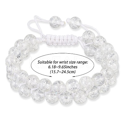 Sparkling Round Glass Braided Bead Bracelet BJEW-SW00082-01-1