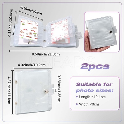 2Pcs PVC Mini Photocard Holder Book AJEW-SP0002-20B-05-1