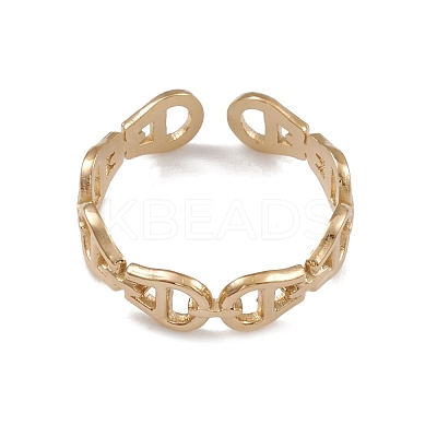 Ion Plating(IP) 304 Stainless Steel Hollow Teardrop Clasp Shape Open Cuff Rings for Women RJEW-G285-33G-1