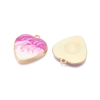 Rack Plating Alloy Enamel Pendants ENAM-N056-366KCG-01-1