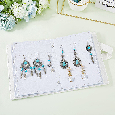 Portable PU Leather Earring Display Book EDIS-CL0001-02A-1