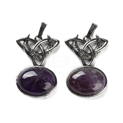 Natural Amethyst Pendants G-F777-02AS-08-1