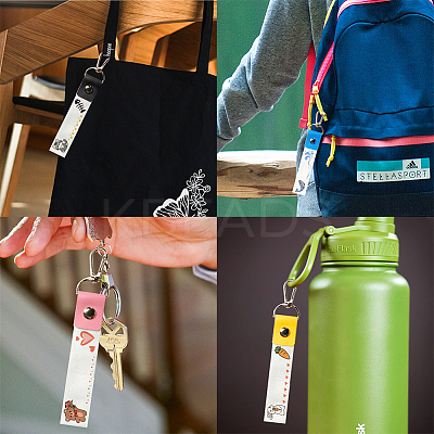 PU Leather & Cotton Name Marker Keychain AJEW-WH0514-001-1