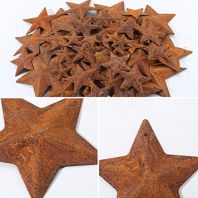 90Pcs 9 Styles Star Rust Iron Big Pendants IFIN-GF0001-12-1