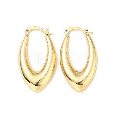 Rack Plating Brass Chunky Hoop Earrings for Women EJEW-G288-35E-G-1