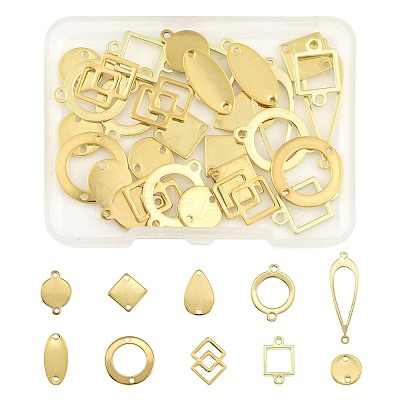 30Pcs 10 Styles Stainless Steel & Brass & Alloy Connector Charms FIND-FS0004-94-1