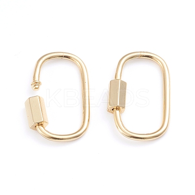 Brass Screw Carabiner Lock Charms X-ZIRC-I041-05G-1
