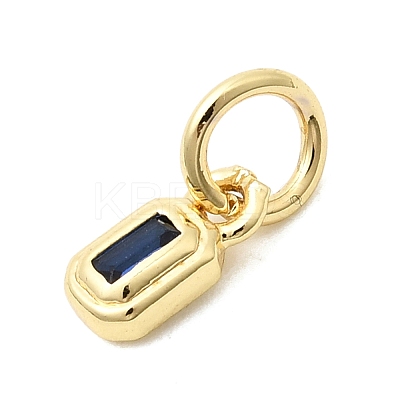 Brass Cubic Zirconia Charms KK-G554-02D-02-1