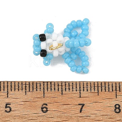 MIYUKI Round Glass Seed Beads Glass Pendants PALLOY-MZ01451-02-1