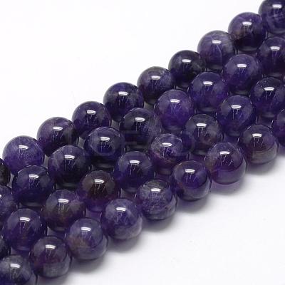 Natural Amethyst Beads Strands G-R446-10mm-21-1