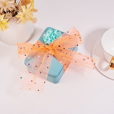 Heart Glitter Sequin Deco Mesh Ribbons OCOR-BC0007-09-1