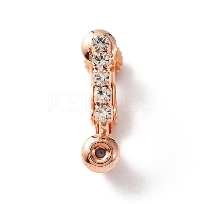 Brass with Crystal Rhinestone Clip-on Earring Findings FIND-WH0127-03RG-1