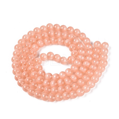 Transparent Glass Imitation Cat Eye Beads Strands GLAA-Q110-01B-15-1