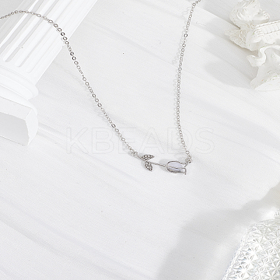 1Pc Alloy Resin Flower Pendant Necklaces for Women NJEW-LP0002-86P-1
