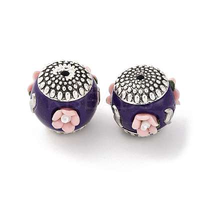 Handmade Resin Indonesia Round Beads IPDL-P005-13AS-01-1
