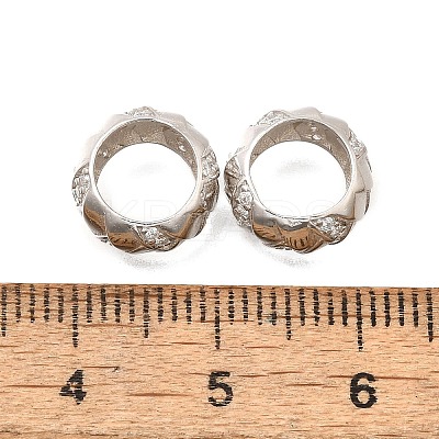925 Sterling Silver Cubic Zirconia European Beads STER-R011-05P-1