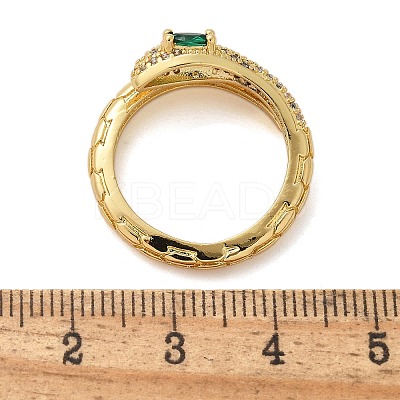 Brass Micro Pave Cubic Zirconia Finger Rings RJEW-C120-30B-G-1