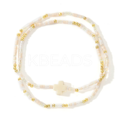 2Pcs Bohemian Glass Seed Beaded Stretch Bracelet Sets XM0961-7-1