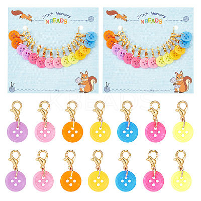 Flat Round Button Stitch Markers HJEW-AB00270-1