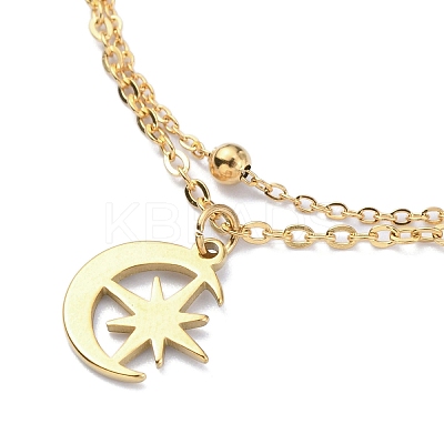 304 Stainless Steel Cable & Satellite Chains Double Layer Multi-strand Bracelet LS-BJEW-E092-04G-1