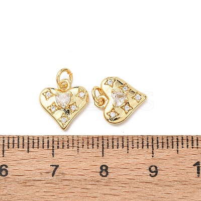 Brass Micro Pave Cubic Zirconia Pendants KK-D019-04G-1